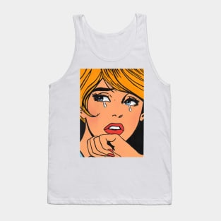 Pop Art crying girl 3 Tank Top